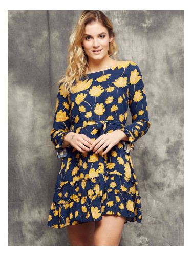 Cocomore Boutiqe floral dress tied at the waist navy blue