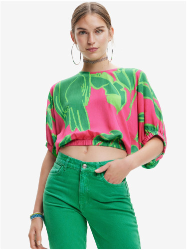 DESIGUAL WOMEN'S SHORT SLEEVE T-SHIRT PINK