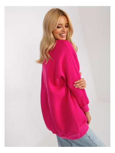 Women's fuchsia basic sweatshirt without hood