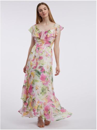 Orsay Pink & White Women's Floral Maxi Dress - Women's