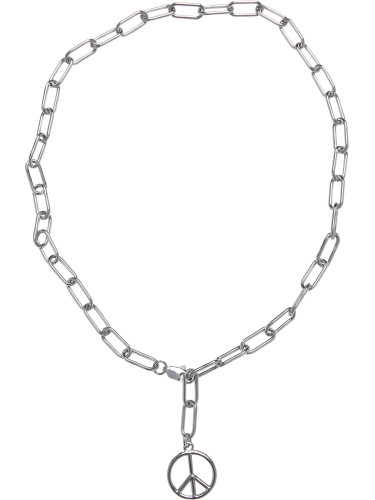 Y Chain Peace Necklace - Silver Color
