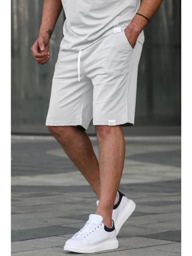 Madmext Men's Regular Fit Double Pocket Basic Shorts 6501 Ecru