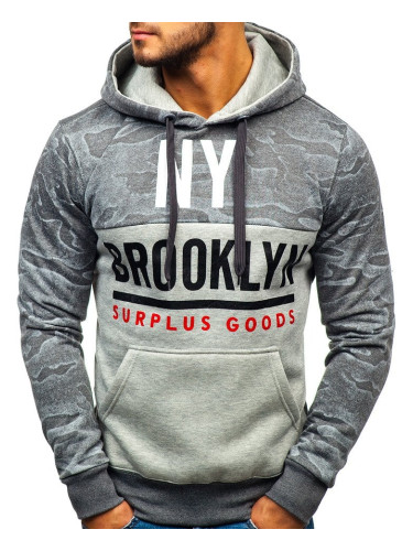 Men's hooded sweatshirt "Brooklyn" DD58 - dark gray,