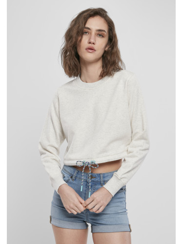 Дамски суитшърт с овърсайз кройка, светло сив