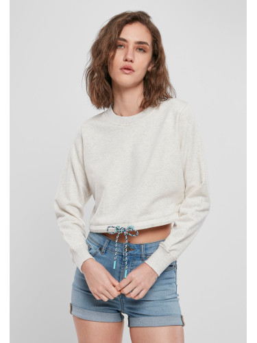 Women's Oversized Cropped Crewneck Light Grey