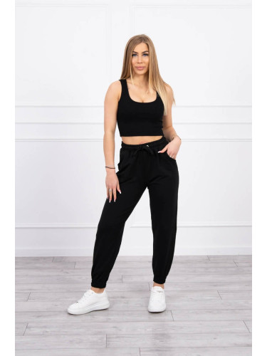 Set top+pants black