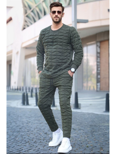 Madmext Khaki Quilted Patterned Tracksuit Set 5907
