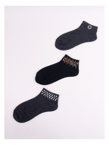 Yoclub Woman's Women'S Socks With Crystals 3-Pack SKS-0001K-000B