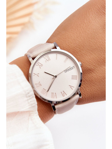 ERNEST women's watch with analogue strap light beige