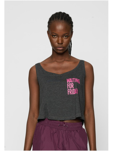 Ladies Waiting For Friday Box Tank Charcoal