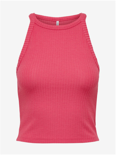 Dark pink Womens Ribbed Basic Top ONLY Emma - Women