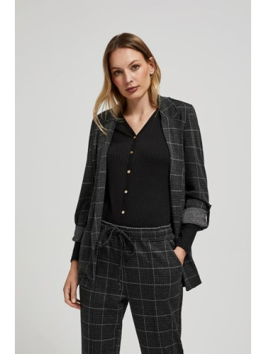 Plaid jacket with rolled up sleeves