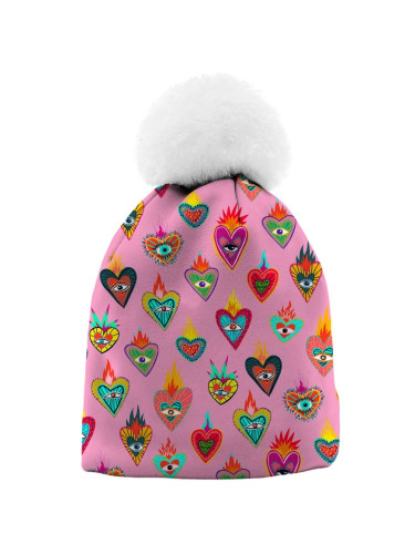 Mr. GUGU & Miss GO Woman's Mexican Hearts Beanie WB21WH 1859