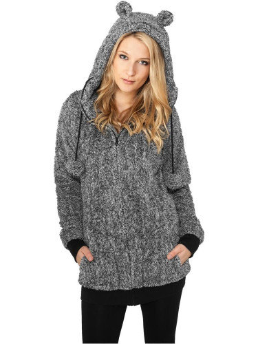 Women's Melange Teddy Zip Hoody blk/wht