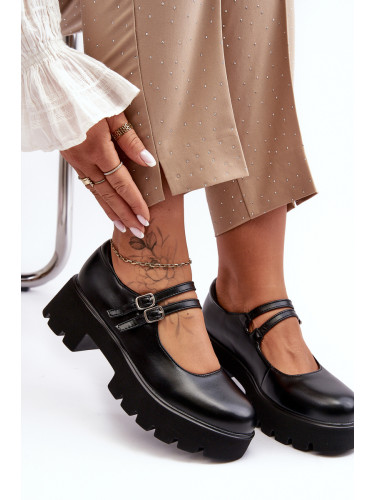 Boto Дамски обувки на нисък ток Черни Saviwa