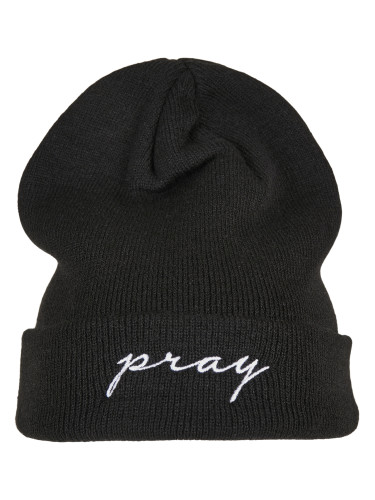 Pray Embroidery Beanie Black/White