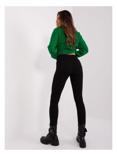 Black basic leggings made of cotton