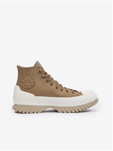 Brown leather ankle sneakers on the Converse Chuck Taylor All Star Lugged 2.0 platform