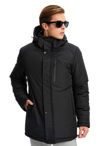 River Club мъжки черен руно вътрешната подвижни качулка вода и ветроупорен зимно палто & Parka