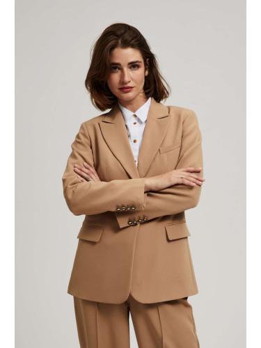Marisse Single-Breasted Dark Beige Jacket