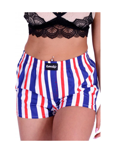 Women's shorts Emes stripes blue, red