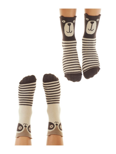 Denokids Bear and Raccoon Boys 2-Pack Socks Set