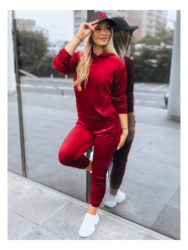 Bordowy damski komplet welurowy SO COMFY Dstreet