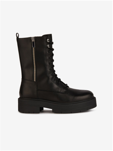 Black women's leather boots Geox Spherica - Women's