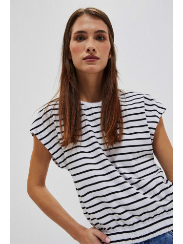 Marisse Women's T-Shirt L-Ts-3825 White_Black