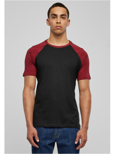 Raglan contrasting t-shirt blk/burgundy