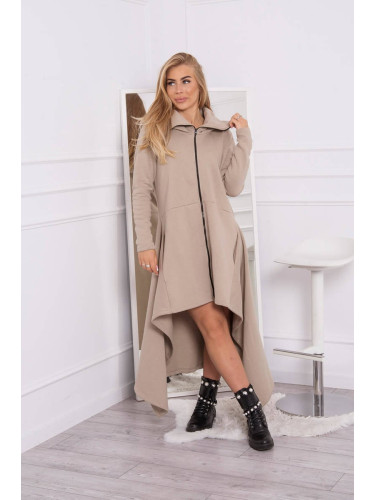 Insulated dress with long sides light beige