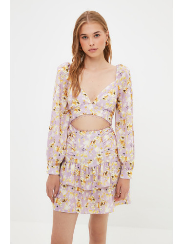 Trendyol многоцветна изрязана детайлна рокля