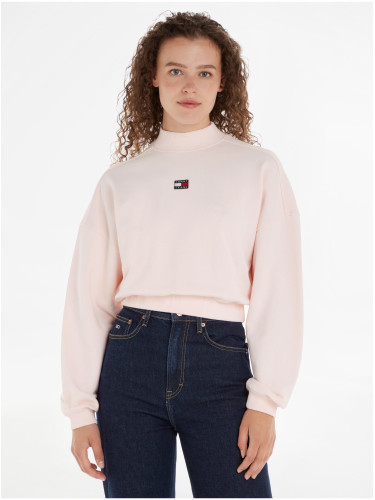 Light pink Women's Sweatshirt Tommy Jeans TJW BXY CRP XS Badge Mockn - Ladies