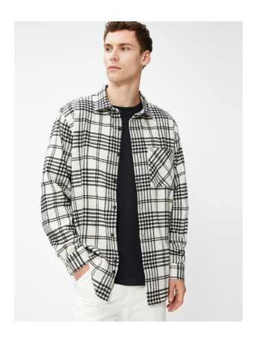 Koton Lumberjack Shirt Classic Collar Pocket Detailed Long Sleeve