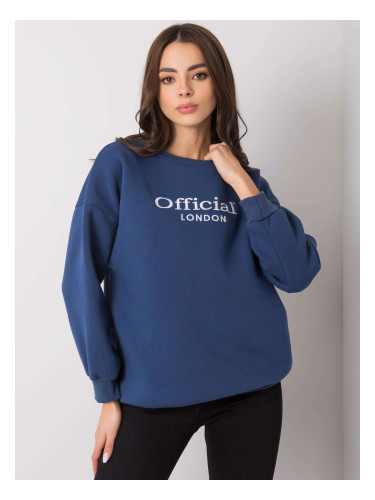 Women's dark blue sweatshirt Cherbourg without hood