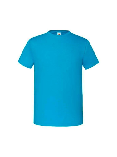 Blue Iconic Combed Cotton T-shirt with Fruit of the Loom Sleeve
