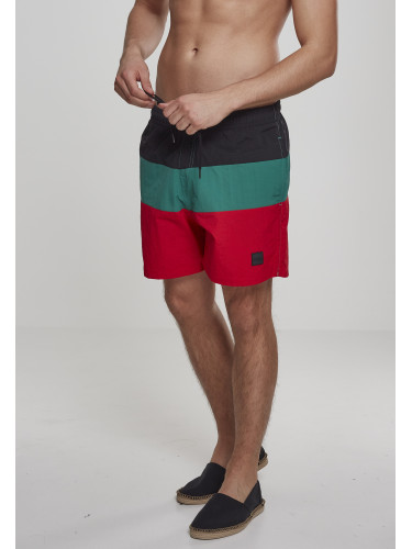 Men's Color Block Swimsuit Black/Green/Red