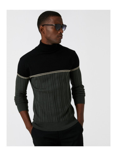 Koton Turtleneck Knitwear Sweater Color Block