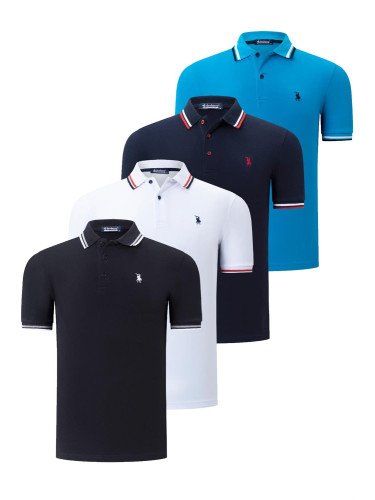 QUAD SET T8594 МЪЖКА ТЕНИСКА DEWBERRY-BLACK-WHITE-NAVY-DARK BLUE