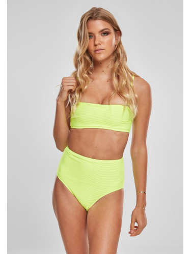 Electric Lime Women's High Waist Electric Lime Bandeau Bikini