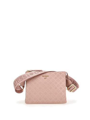 Детска кожена чанта в цвят пепел от рози за момиче Guess