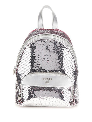 Раница с пайети в сребро за момиче Guess