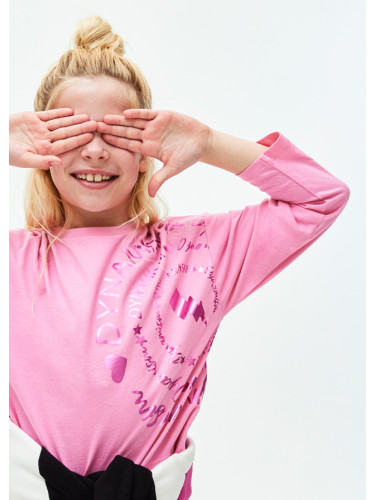 Детска блуза с надписи в розов цвят Mayoral