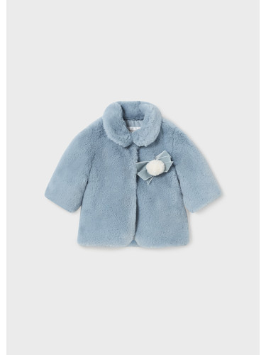 Бебешко палто с косъм в син цвят и панделка Mayoral