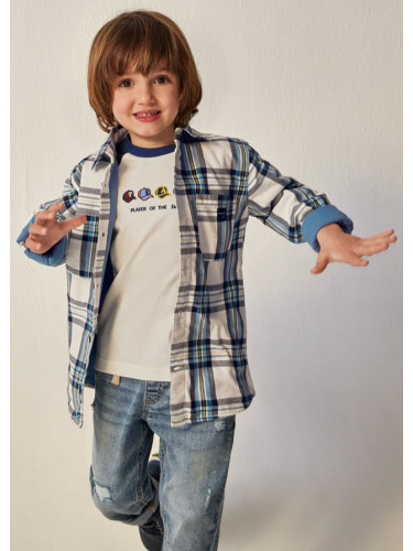 Детска връхна риза на каре в син цвят Mayoral