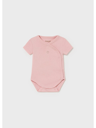 Бебешко памучно боди с къс ръкав в розов цвят Mayoral