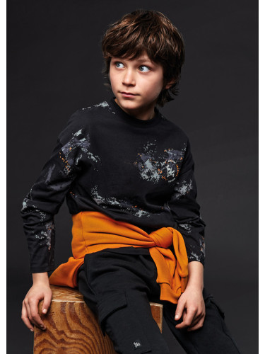 Детска памучна блуза с принове в черен цвят Mayoral