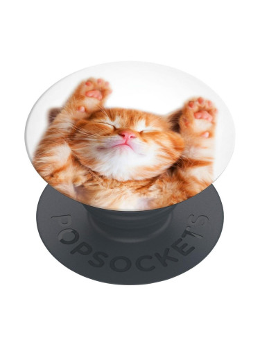 Оригинален попсокет PopSockets® PopGrip Basic Snoozy Cat, Многоцветен