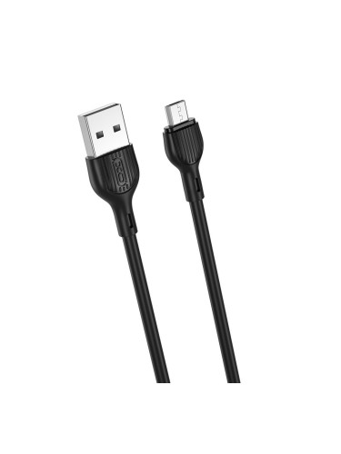 Кабел USB - Micro USB, XO NB200 2.1A 2м в кутия, Черен