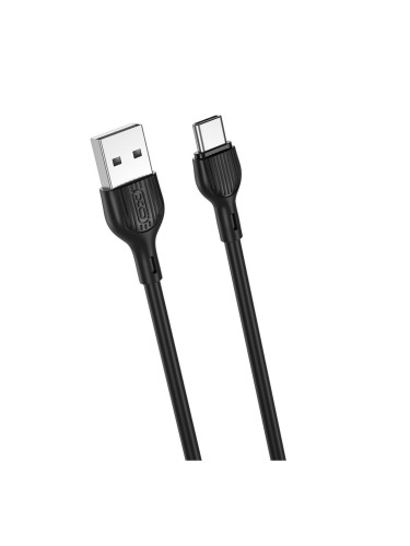 Кабел USB-A - USB-C, XO NB200 2.1A 2м в кутия, Черен